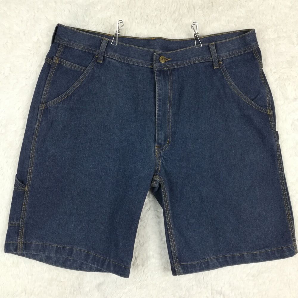 Key Mens Shorts Denim Carpenter Workwear Indigo Wash Rough‎ Heavy Duty 40